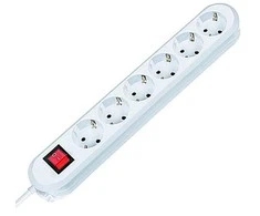 Bachmann lizdų juosta SMART 6 krypčių, balta 1,5 m, su jungikliu