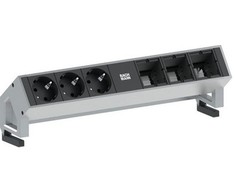 Bachmann lizdų juostelė Desk2 3xsockets 3xcover