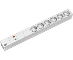 Bachmann 19" lizdo juosta ALU 1U ÜSS, 6 krypčių 35°, pilka, 2,0m, be jungiklio