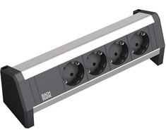 Bachmann DESK maitinimo juosta, 4 lizdai, juoda