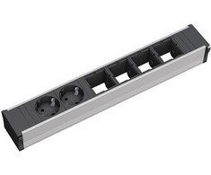 Bachmann 2 lizdų elektros juosta, sidabrinė (912.005)