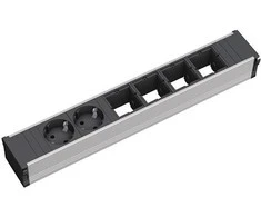 Bachmann 2 lizdų elektros juosta, sidabrinė (912.005)