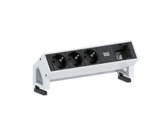 Listwa zasilająca Bachmann Bachmann DESK 2 902.200 - juoda / balta, 1x pasirinktinis modulis, 2 maitinimo juostos