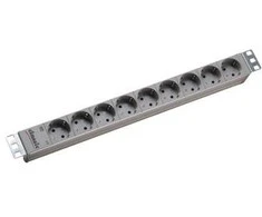 Maitinimo panelė 19 Bachmann, 9 xCEE 7/4 jacks, 1xCEE 7/7 2m, pilka / GT-52