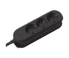 Bachmann lizdų juosta SMART 3 krypčių, juoda 1,5 m, be jungiklio