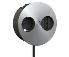 Bachmann TWIST 1x CEE7 / 3 + USB nerūdijantis plienas