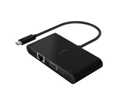Belkin USB-C į Gigabit-Ethern. HDMI/VGA/USB-A adapteris, 100W PD