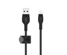 Belkin CAA010bt1MBK BOOST CHARGE™ USB-A LTG silikoninis pintas laidas 1m juodas