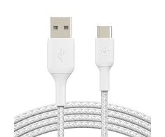 BELKIN BOOST CHARGE USB-A Į USB-C CABLE_BRAIDED, 2M, Baltas