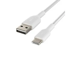 BELKIN BOOST CHARGE USB-A Į USB-C CABLE_BRAIDED, 2M, Baltas