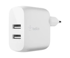 BELKIN DUAL USB-A SIENINIS Įkroviklis, 12W X2, Baltas