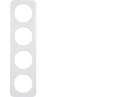 Keturvietis rėmelis Berker R.1, Rėmelių medžiaga Plastikas, Rėmelių spalva Balta
