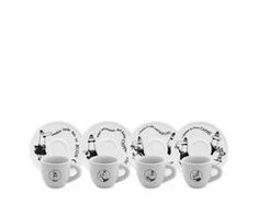 4 espreso puodelių rinkinys BIALETTI CAROUSEL Porcelianas 4x 50 ml Baltas