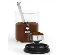 Waste-preventing glass coffee jar Bialetti