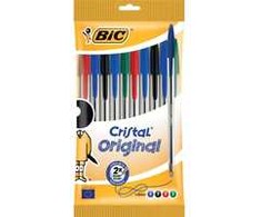 Rašiklis Bic Cristal Original, 10 vnt., įvairių spalvų, 1.0 mm