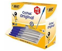 BIC Cristal Medium, Clip, Stick tušinukas, Mėlyna, 100 vnt., Vidutinis