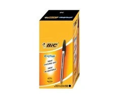 Bic Tušinukas Cristal 1.0 mm, Juodas, pakuotėje 50 vnt. 847897