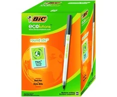 Bic Tušinukas Eco Round Stic 1.0 mm, juodas, pakuotėje 60 vnt. 256644
