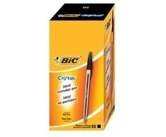 Bic Tušinukas Cristal 1.0 mm, Juodas, pakuotėje 50 vnt. 847897