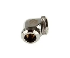 Bitspower Multi-Link adapteris 90 laipsnių 12mm OD iki 12mm OD kietas vamzdelis - blizgus juodas
