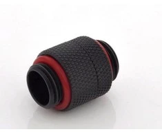 Bitspower adapteris, tiesus, G1/4 colio AG į G1/4 colio AG – pasukamas, juodos anglies spalvos