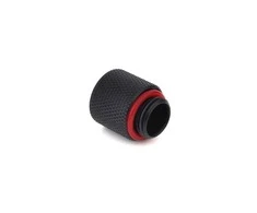 Bitspower adapteris G1/4 colio kištukas į G1/4 colio kištuką – 15 mm, juodos spalvos
