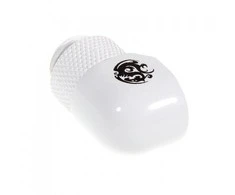 Bitspower adapter 90 degrees G1/4 inch male to G1/4 inch female – rotatable, baltas