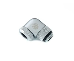 Bitspower Multi-Link Adapteris Anschluss 90 Grad G1/4 col. AG auf 12mm AD Hardtube – drehbar, sidabrinis