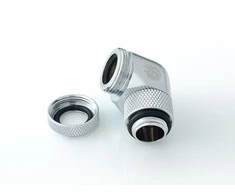 Bitspower Multi-Link Adapteris Anschluss 90 Grad G1/4 col. AG auf 12mm AD Hardtube – drehbar, sidabrinis
