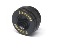 Bitspower korpuso pralaidumo jungtis, tiesi, G1/4 colio IG į G1/4 colio IG – juoda matinė