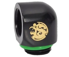 Bitspower adapteris 90 laipsnių, G1/4 colio AG į G1/4 colio IG – matinės juodos spalvos