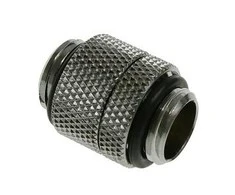 Bitspower adapteris, tiesus, G1/4 colio AG į G1/4 colio AG – pasukamas, blizgus sidabrinis