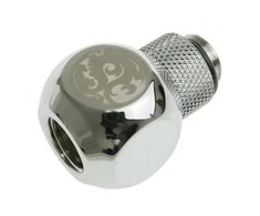 Bitspower adapteris T formos skirstytuvas G1/4 colio AG į 2x G1/4 colio IG – pasukamas, TII, blizgios sidabrinės spalvos