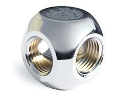 „Bitspower“ adapteris T formos skirstytuvas 3x G1/4 colio vidinis sriegis - blizgus sidabrinis