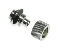 Bitspower tiesus G1/4 colio AG ant 10/8 mm – II jungtis, blizgios sidabrinės spalvos