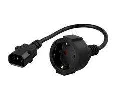 Power Walker Kabelis DELTACO, IEC 60320 C14 į CEE 7/4 , max 250V / 10A, 0.2m, juodas / DEL-109P