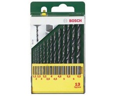 Grąžtas Bosch HSS-R metalinių grąžtų rinkinys, 13 vnt.