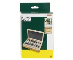 Bosch 15 frezų komplektas 8 mm kotu