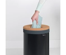 Brabantia Skalbinių dėžė 35l. juoda matinė/ kamštinis dangtis
