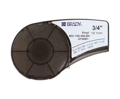 Brady M21-750-595-BK, juoda, lipni spausdintuvo etiketė, vinilo, terminio perkėlimo, akrilo, nuolatinė