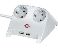 Brennenstuhl ilgiklis su 2xUSB įkroviklio 1,8 m laidu. 2 krypčių baltas 1153520222 / GT-634