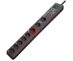 Brennenstuhl Secure-Tec 19.500A, 8xCEE 7/4, 1xCEE 7/7, 3m, juodas 1159490936 / GT-636