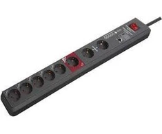 Brennenstuhl Secure-Tec 19.500A, 8xCEE 7/4, 1xCEE 7/7, 3m, juodas 1159490936 / GT-636