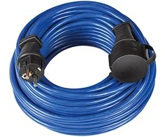 Brennenstuhl įžemintas guminis prailgintuvas, CEE 7/7 , CEE 7/4 (Schuko), IP 44, 10m , mėlynas 1169810 / DEL-118T