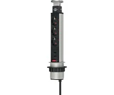 Brennenstuhl Tower Power USB stalinis ilgiklis, 3x CEE 7/4, 2xUSB, sidabrinis / juodas 1396200013 / GT-652