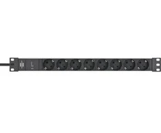 Brennenstuhl Alu-Line 19" apsaugos nuo viršįtampių maitinimo juosta - 8 krypčių, 19" maitinimo juosta, pagaminta iš aukštos kokybės aliuminio [serverio spintelei su 2m ca