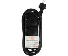 Ilgintuvas su įžeminimu Brennenstuhl IP44/2-viet./2m/3x1.5mm juodas