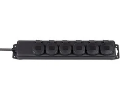 Brennenstuhl prailgintuvas 6 xCEE 7/4, 1xCEE 7/7, IP 44 , 2m , juodas 1159970 / GT-490