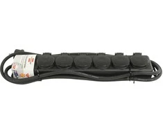 Brennenstuhl prailgintuvas 6 xCEE 7/4, 1xCEE 7/7, IP 44 , 2m , juodas 1159970 / GT-490