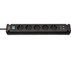 Ilgiklis BRENNENSTUHL Bremounta, 5 lizdų, 2 USB, 3m, pilkos sp.